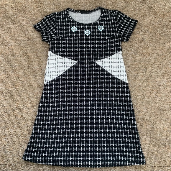 Zara W&B Embellished Dress Size S - Picture 1 of 6